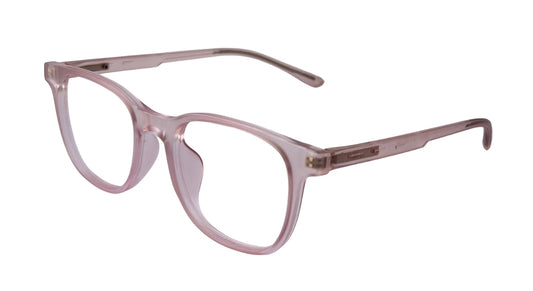 Transparent Pink Round Eyeglasses side view - Bombay Optical
