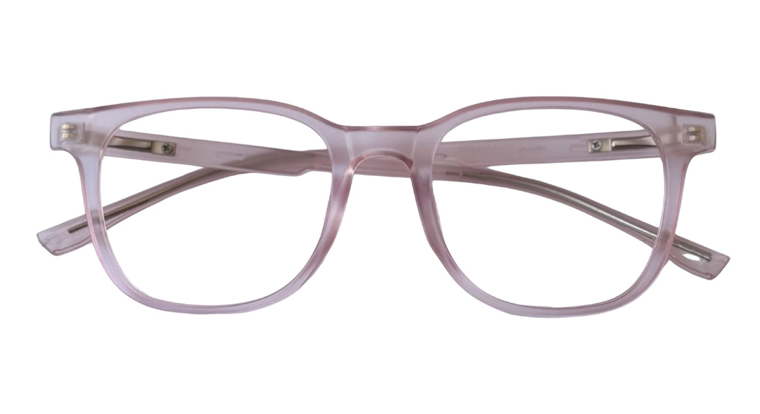 Transparent Pink Round Eyeglasses top view - Bombay Optical