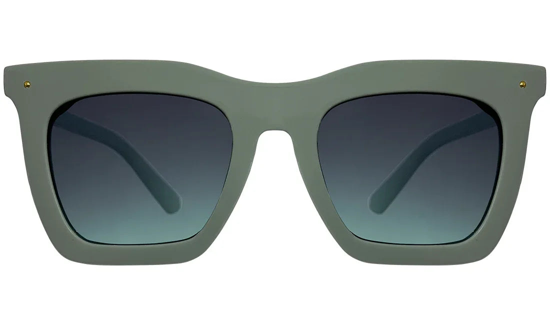 Unisex Blue Lens & Matte Green UV Protected Square Sunglasses - Bombay Optical