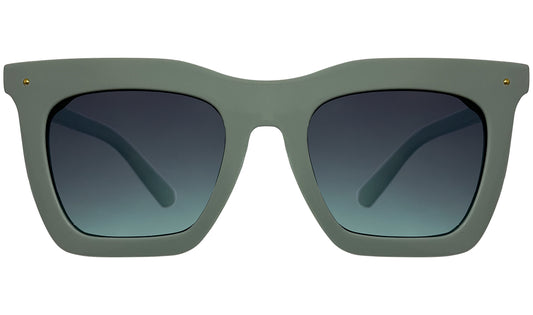Unisex Blue Lens & Matte Green UV Protected Square Sunglasses