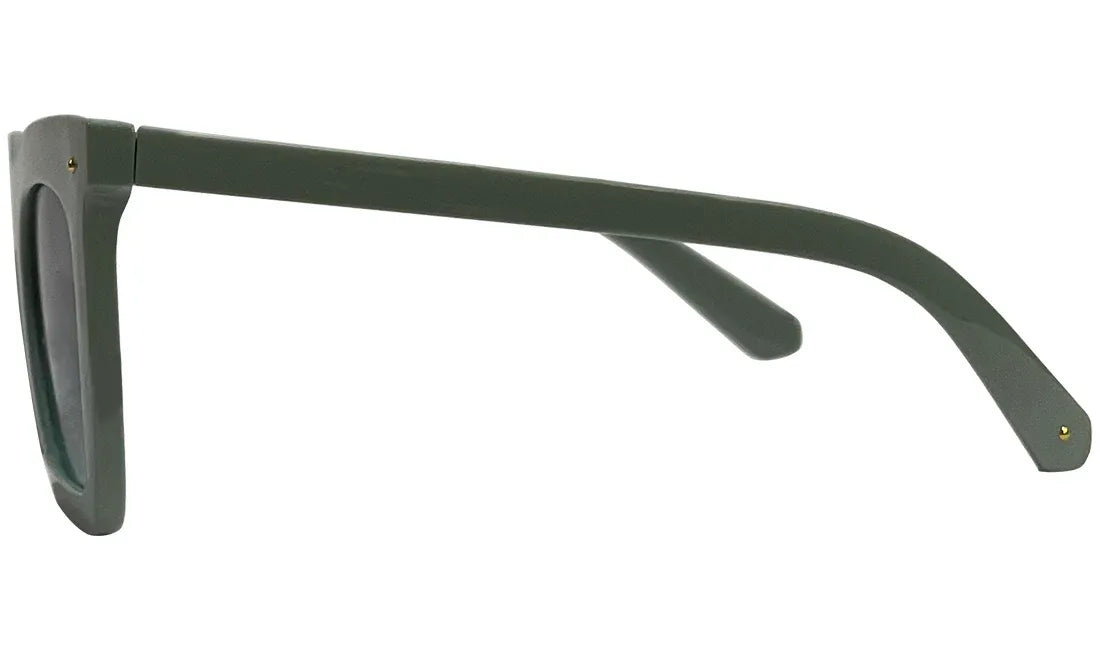 Unisex Blue Lens & Matte Green UV Protected Square Sunglasses - Bombay Optical