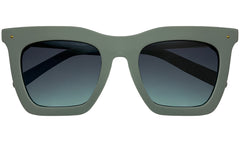 Unisex Blue Lens & Matte Green UV Protected Square Sunglasses