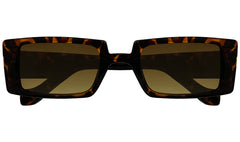 Havana & Dark Yellow Lens UV Rectangle Sunglasses