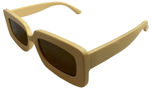 Pastel Yellow & Brown Lens UV Protected Rectangle Sunglasses