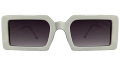 Unisex Purple Lens & White UV Protected Rectangle Sunglasses