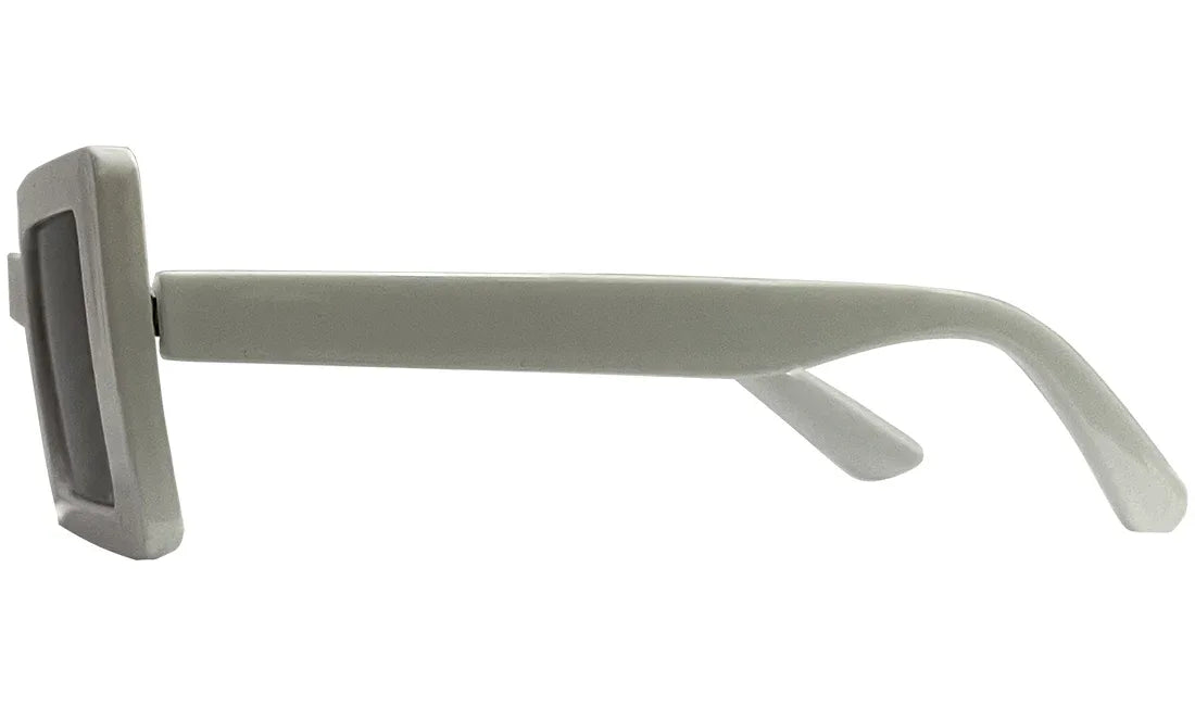 Unisex Purple Lens & White UV Protected Rectangle Sunglasses - Bombay Optical