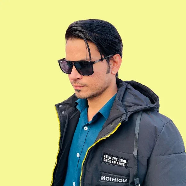 Tom Star Matte Black Frame with Dark Purple Lenses Sunglasses - Bombay Optical