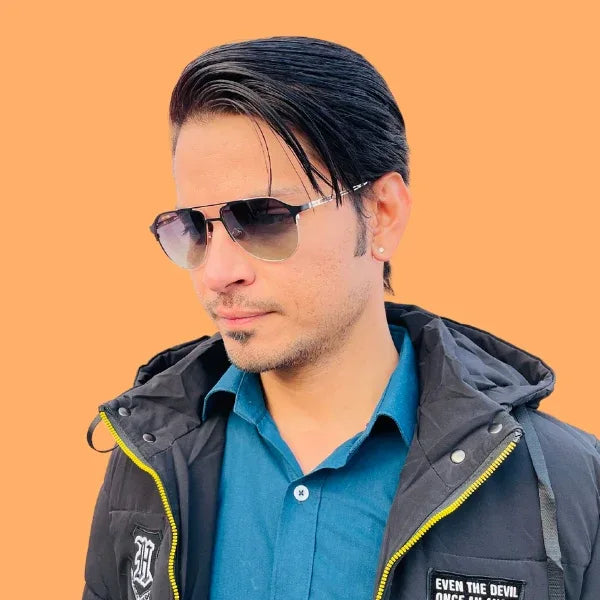 Tom Star Aviator Sunglasses with Green Lenses - Bombay Optical