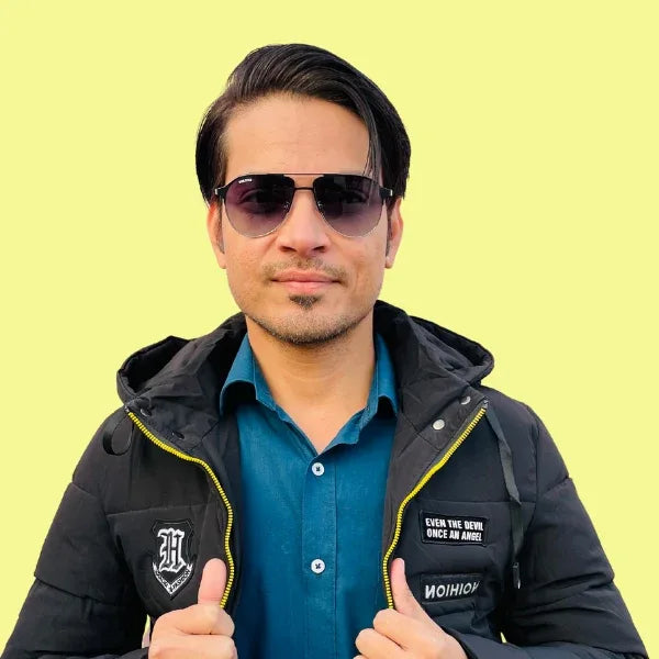 Tom Star Aviator Sunglasses with Blue Lenses - Bombay Optical