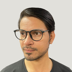 Matte Black Round Eyeglasses