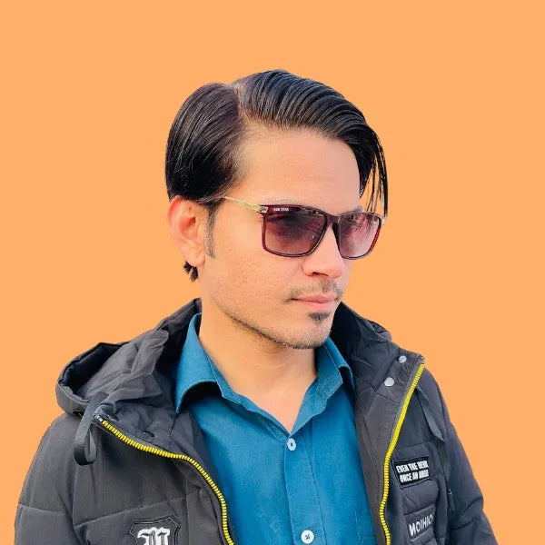 Tom Star Golden Frame Rectangle Sunglasses - Bombay Optical