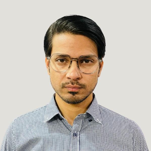 Transparent Grey Round Eyeglasses - Bombay Optical