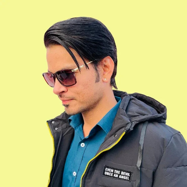 Tom Star Golden Frame Rectangle Sunglasses - Bombay Optical
