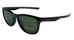 Black Polarized Sunglasses with Dark Green Lenses