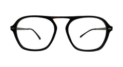Black & Gunmetal Round Eyeglasses
