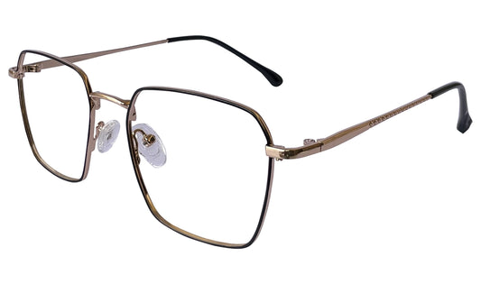 Black and Golden Square Eyeglasses
