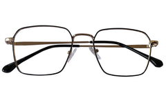Black and Golden Square Eyeglasses