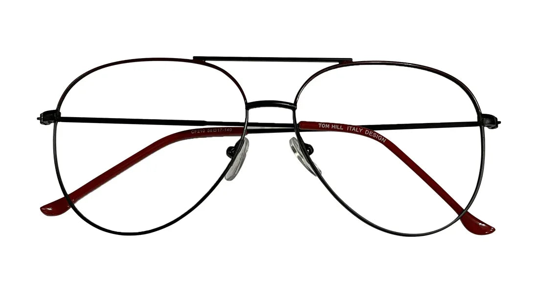 Black and Red Aviator Eyeglasses - Bombay Optical