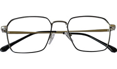 Black and Silver Square Eyeglasses