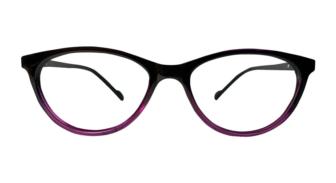 Black with Purple Oval Eyeglasses - Bombay Optical