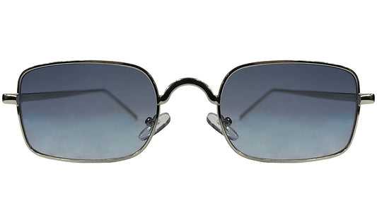 Blue Lenses With Silver Rim Rectangle Sunglasses