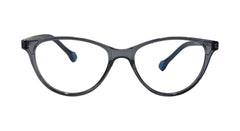 Transparent Blue Oval Eyeglasses