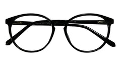 Glossy Black Round Eyeglasses