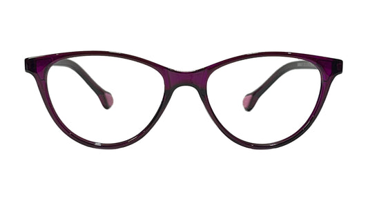 Glossy Purple Oval Eyeglasses