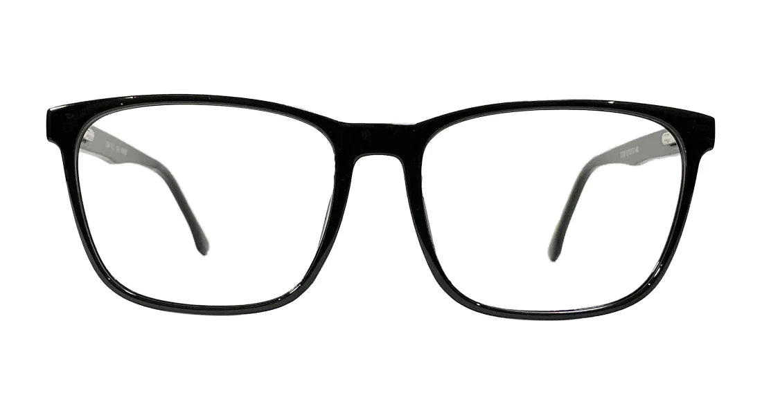 Glossy Black Rectangle Eyeglasses - Bombay Optical