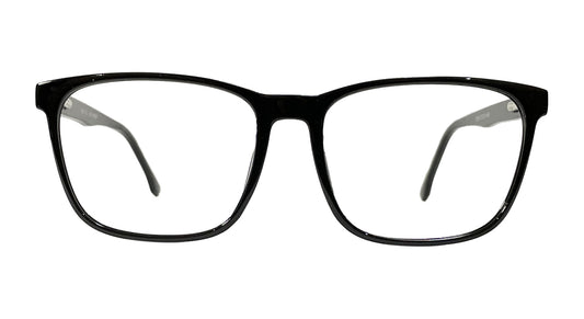 Glossy Black Rectangle Eyeglasses