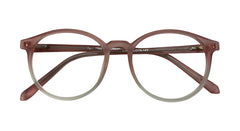 Matte Pink & White Round Eyeglasses