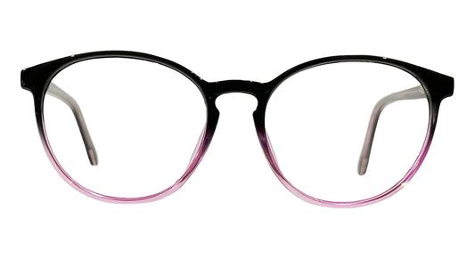 Black & Purple Round Eyeglasses