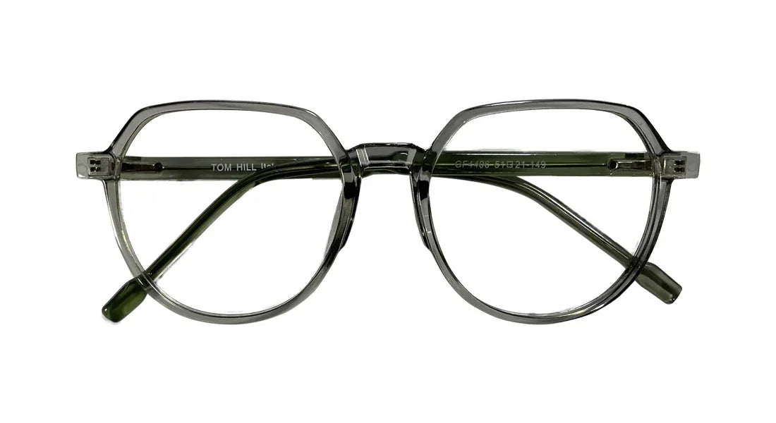 Transparent Grey Round Eyeglasses - Bombay Optical