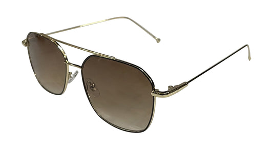 Golden & Black Rim - Brown Sunglasses