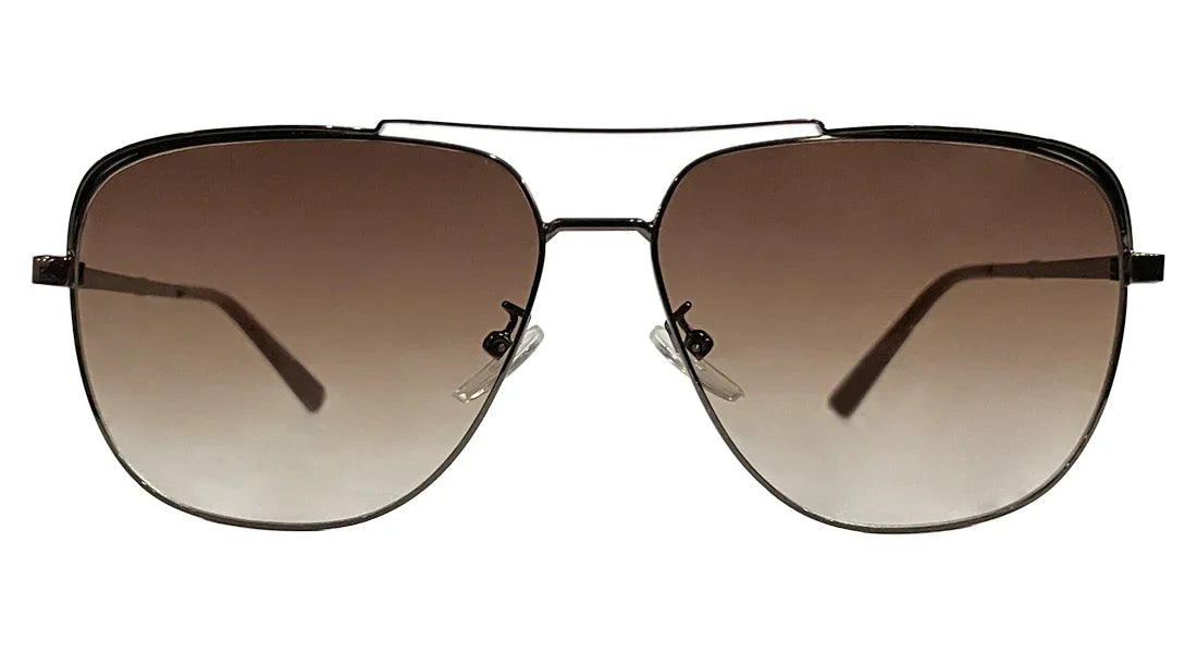 Brown Dual Bridge Aviator Sunglasses - Bombay Optical