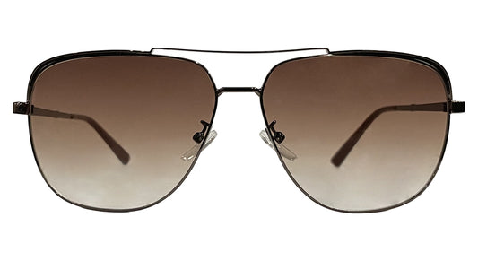 Brown Dual Bridge Aviator Sunglasses