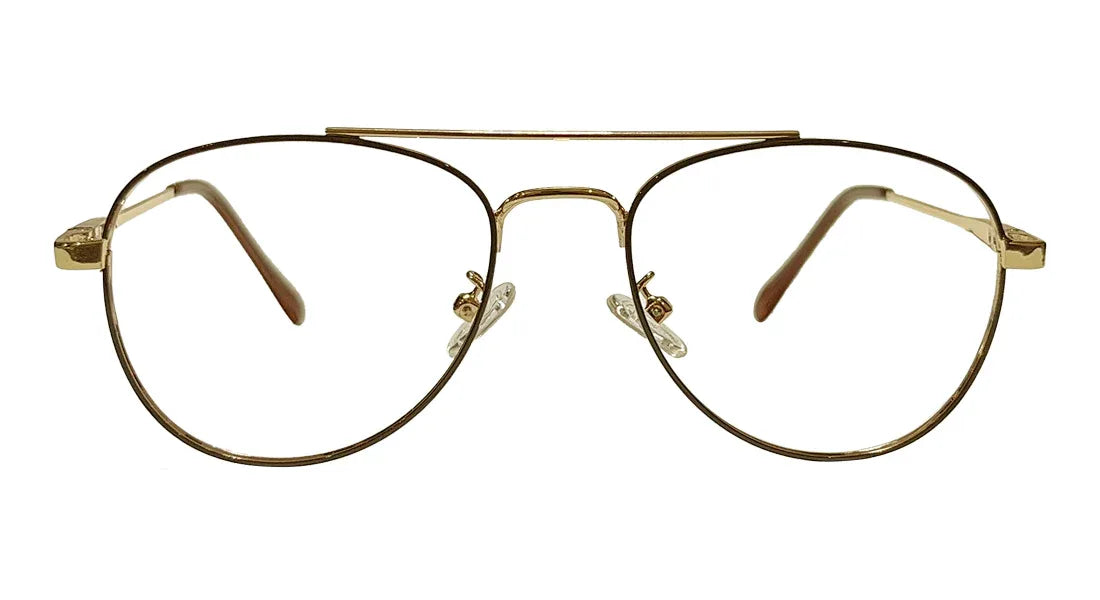 Black & Golden Aviator Eyeglasses - Bombay Optical