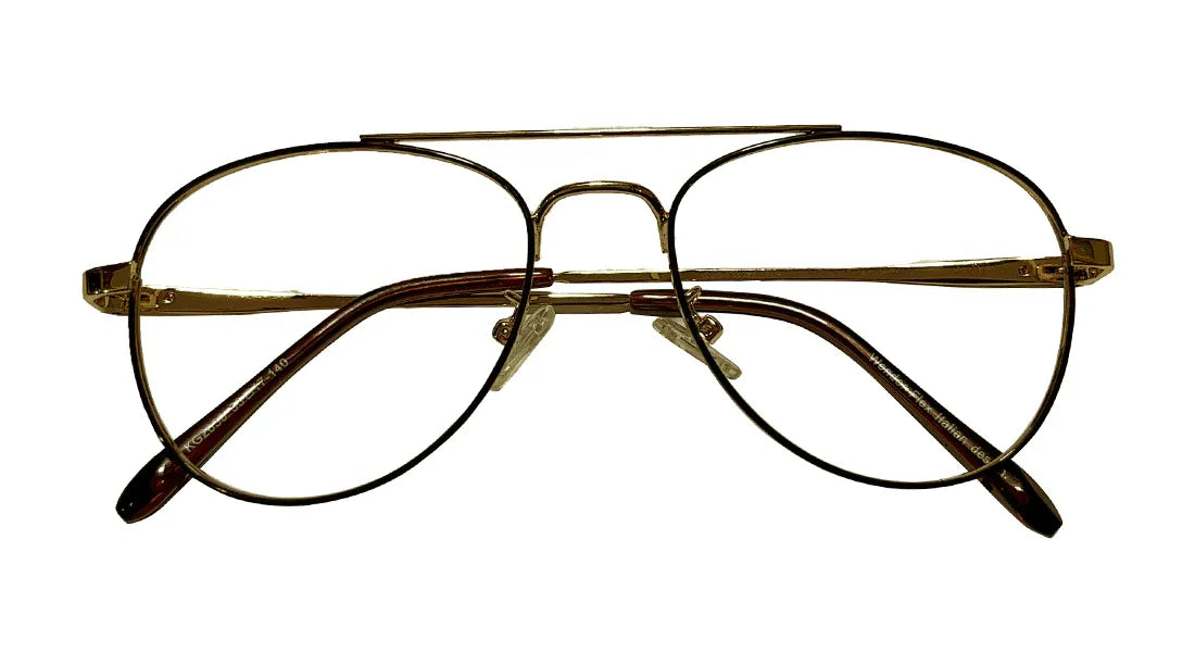 Black & Golden Aviator Eyeglasses - Bombay Optical