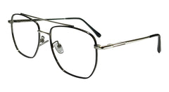 Black and Silver Square Eyeglasses