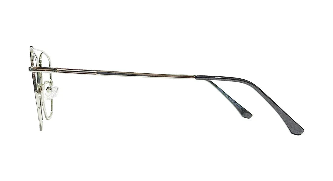 Black and Silver Square Eyeglasses - Bombay Optical