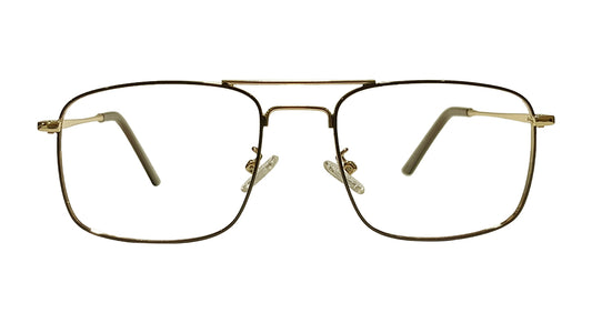 Black and Golden Rectangle Eyeglasses