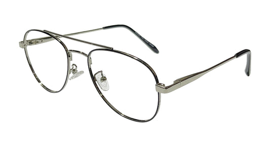 Back & Silver Aviator Eyeglasses, side angle