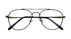 Back & Silver Aviator Eyeglasses, top image