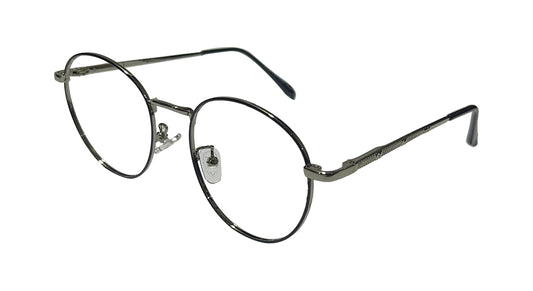 Black and Silver Round Eyeglasses