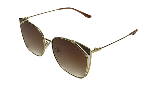 Golden Frame Cateye with Brown Gradient Lenses