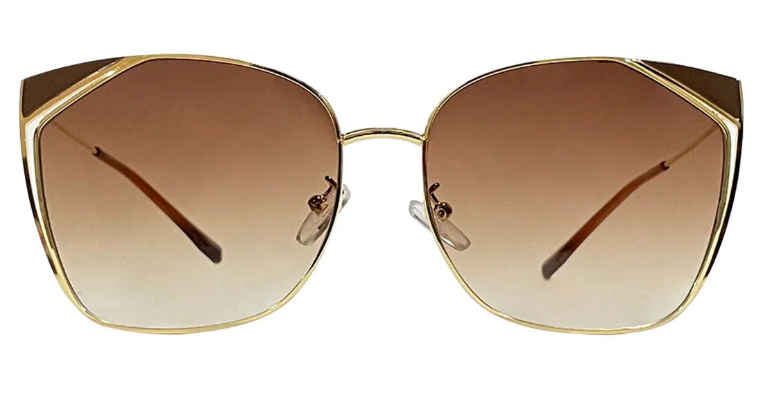 Golden Frame Cateye with Brown Gradient Lenses - Bombay Optical