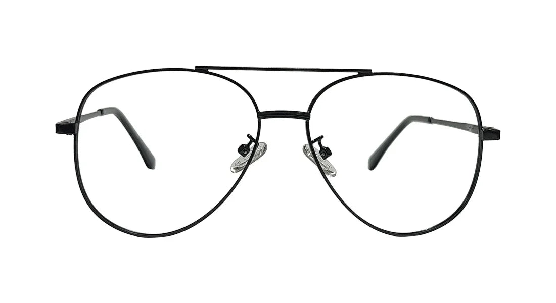 Matte Black Aviator Eyeglasses - Bombay Optical