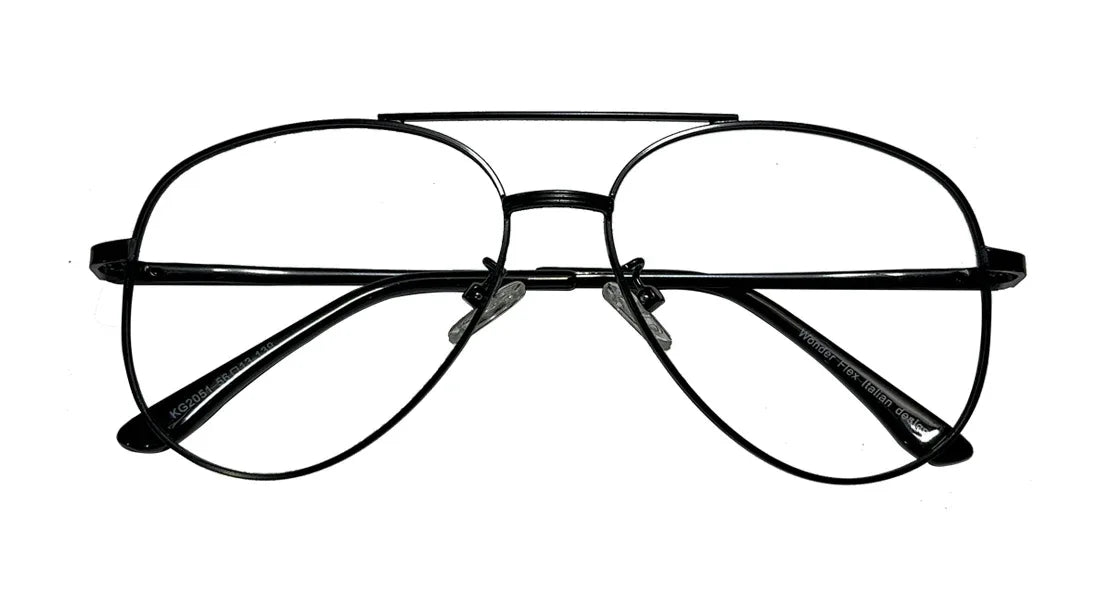 Matte Black Aviator Eyeglasses - Bombay Optical