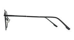 Matte Black Round Hexa Eyeglasses