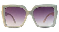 Purple Big Square Sunglasses with White Frame